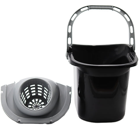 Heavy Duty Black Mop Bucket With Wringer 12L